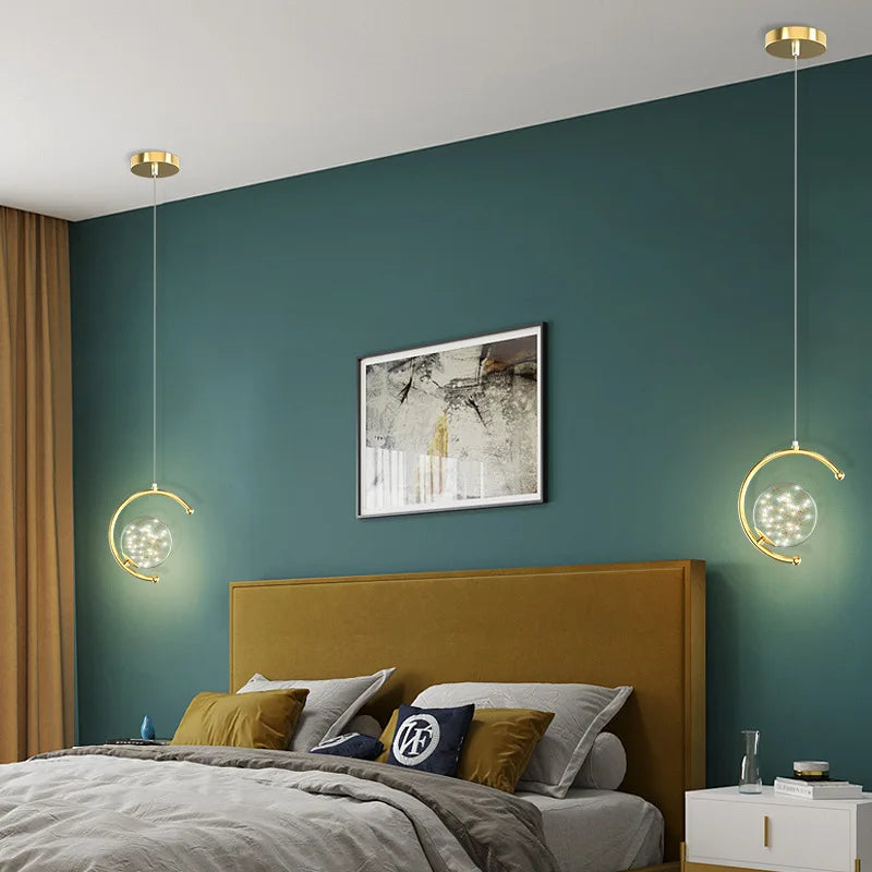 suspension boule de verre nordique pour luminaires gypsophile