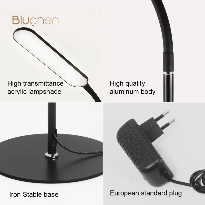 lampadaire led moderne avec interrupteur tactile et télécommande