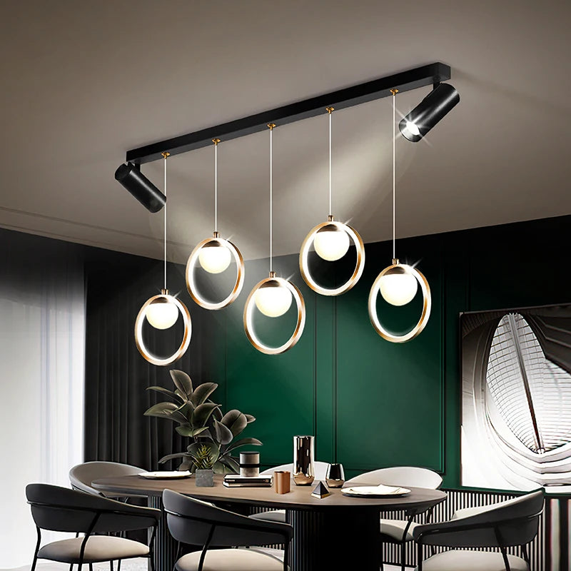 lustre led moderne nordique petit cercle avec spots