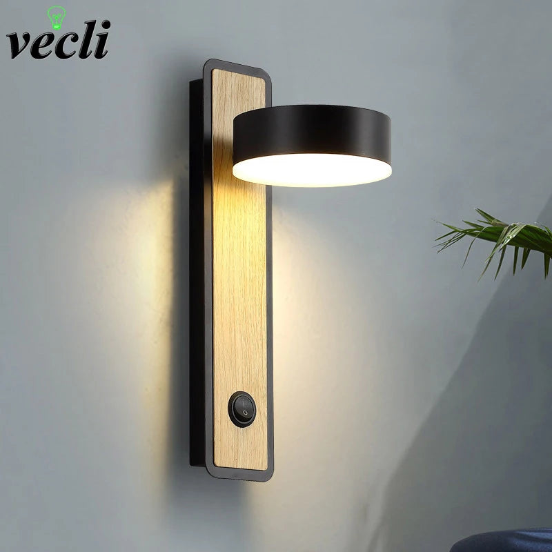 applique murale led moderne avec interrupteur pour lecture