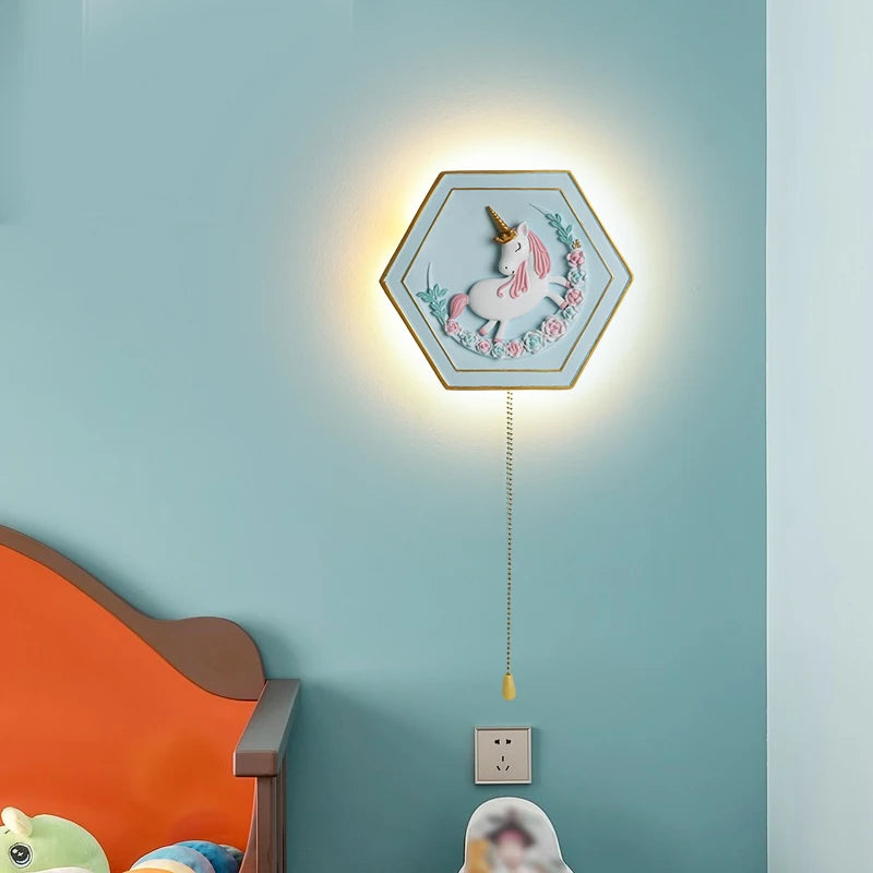 applique murale hexagonale princesse astronaute