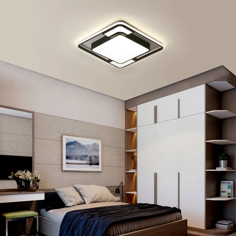 lustre led moderne avec télécommande en fer pour décoration