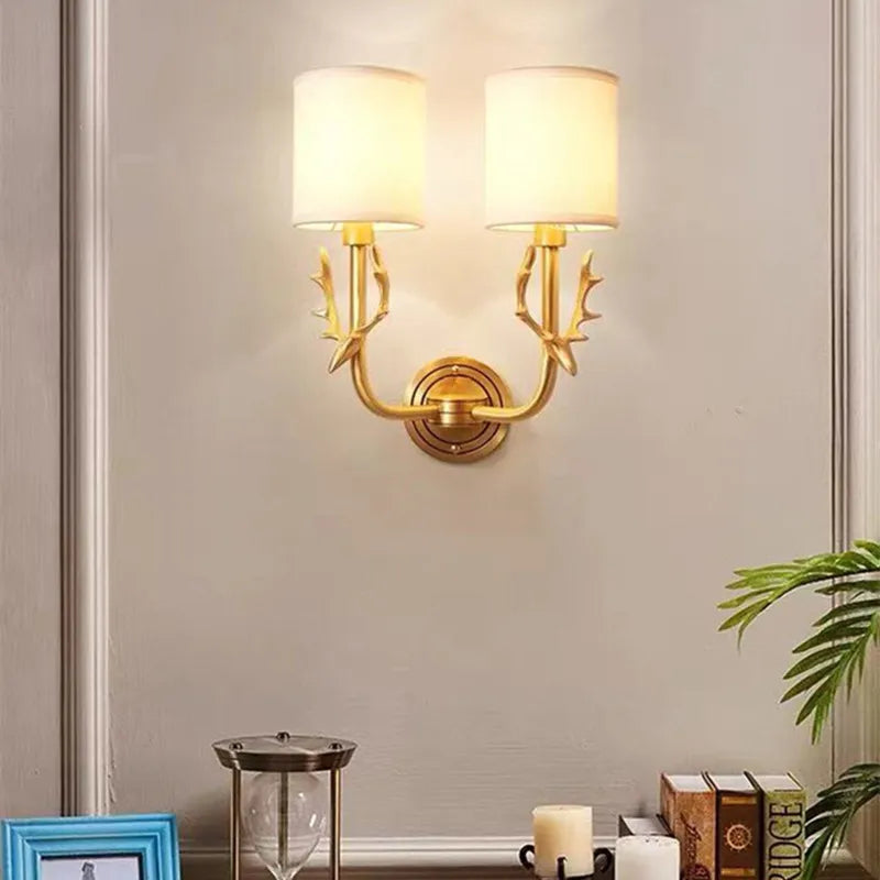 applique murale en laiton tête de cerf décoration nordique américaine