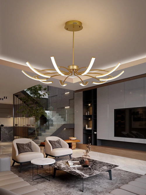 lustre nordique de luxe led design créatif atmosphérique villa