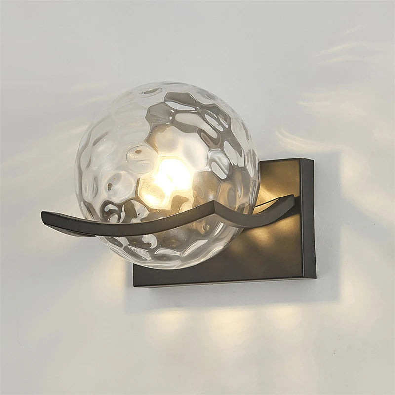 applique led moderne avec abat-jour en verre pour hôtels