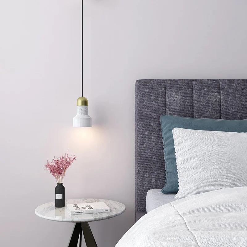 lustre nordique rétro en marbre de luxe led