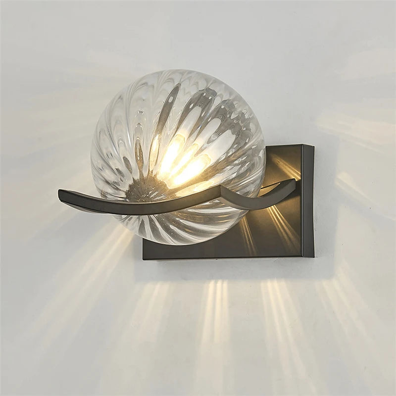 applique led moderne avec abat-jour en verre pour hôtels
