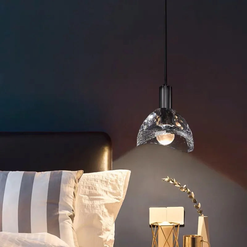 luminaire led suspension en cristal k9 de luxe postmoderne