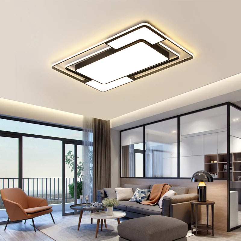 lustre led moderne avec télécommande en fer pour décoration