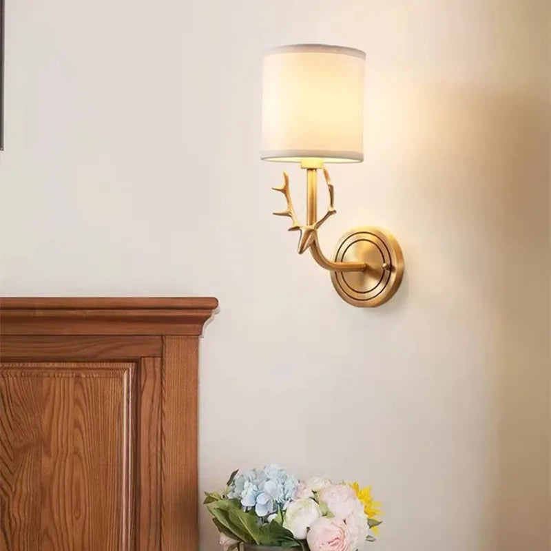 applique murale en laiton tête de cerf décoration nordique américaine