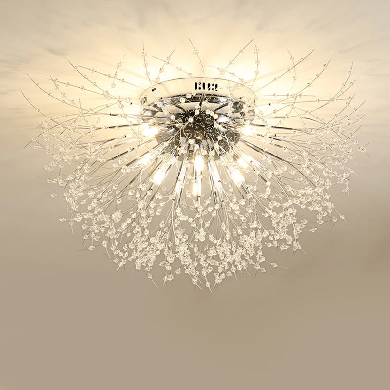 lustre led avec branches de cristal winfordo en stock