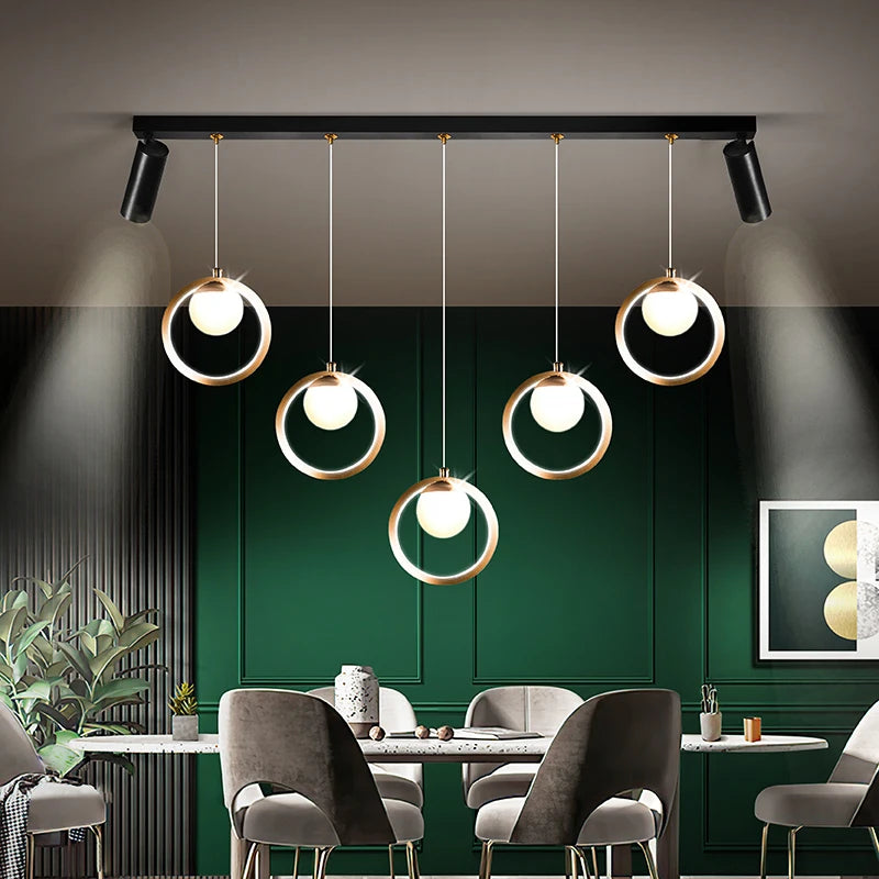 lustre led moderne nordique petit cercle avec spots