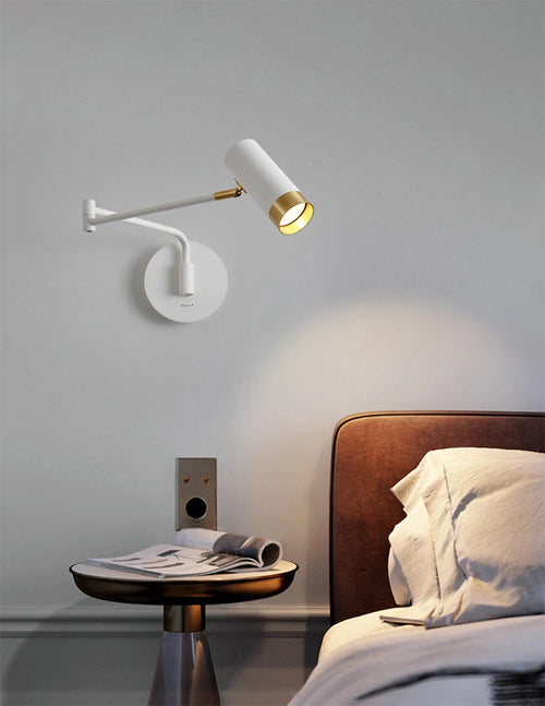 lampe de chevet murale nordique à bras pivotant minimaliste