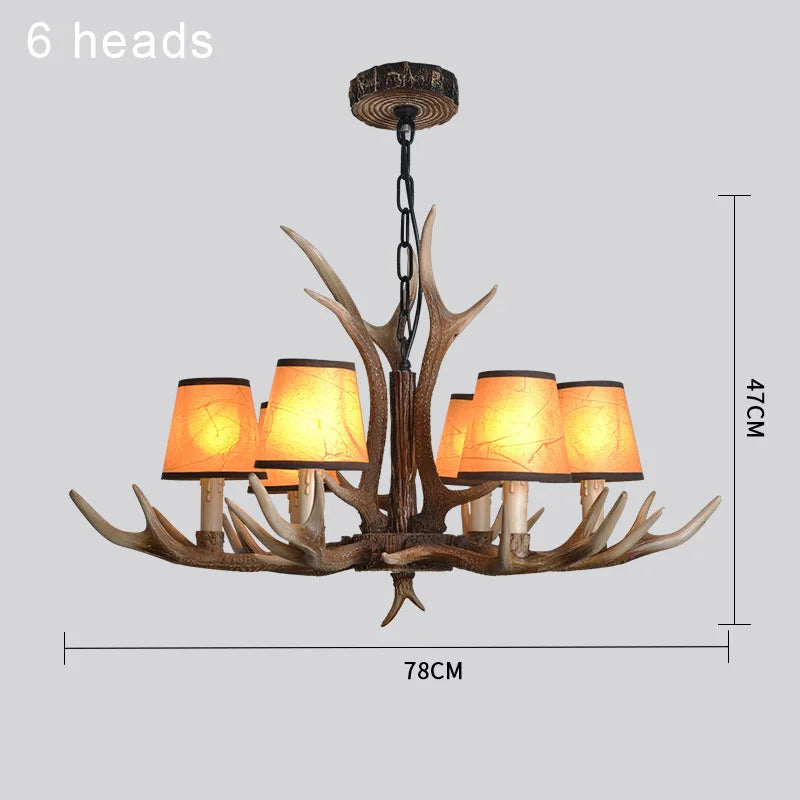 lustre rétro en résine bois pour restaurant et café