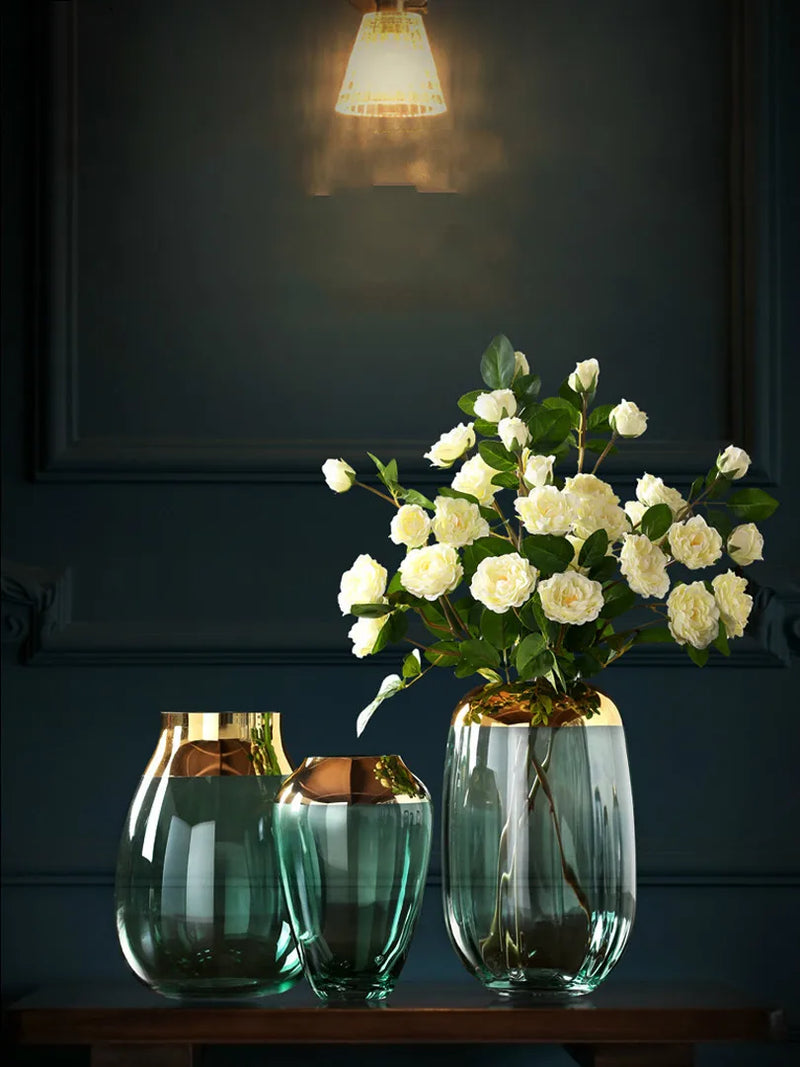 vase en verre créatif pour arrangements floraux modernes artisanaux