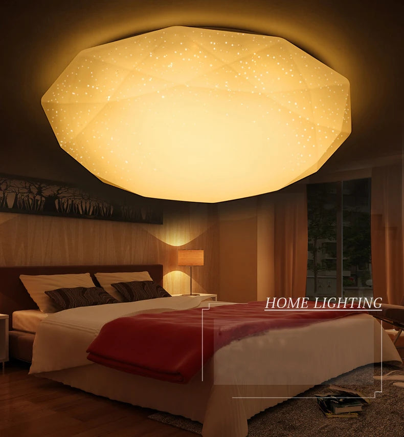 plafonnier nordique diamant étoile ciel leds acrylique moderne