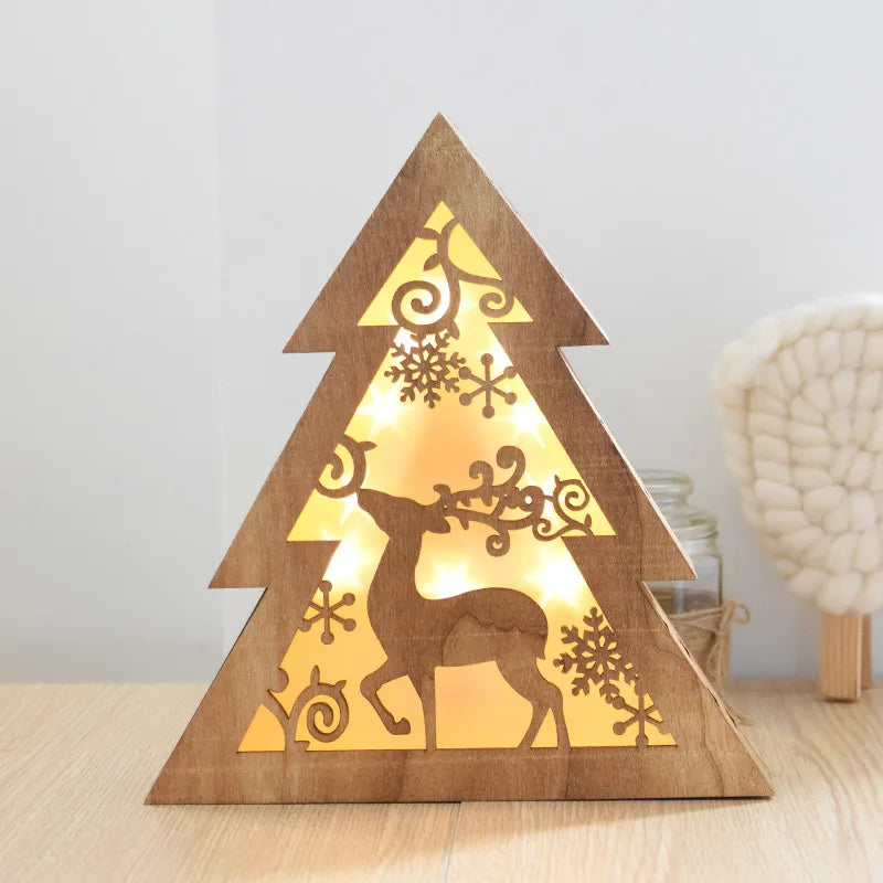 éclairage led vacances arbre noël cerf étoile décoration maison