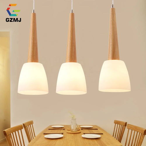 suspension modernes en bois gzmj avec support led
