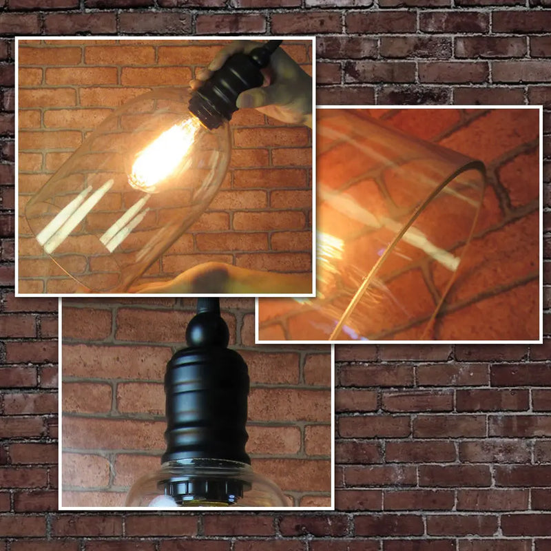 suspension Edison Vintage abat-jour en verre dans rétro Style Loft industriel suspension éclairage Lampara Colgante De Techo