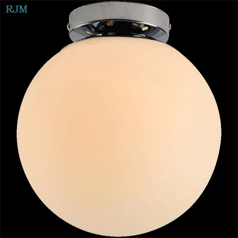 plafonnier moderne verre fer éclairage allée