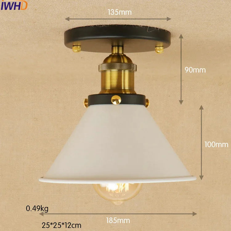 Plafonniers LED Sahde blanc pour salon chambre Edison éclairage plafonnier Vintage Plafond industriel LED Luminaria