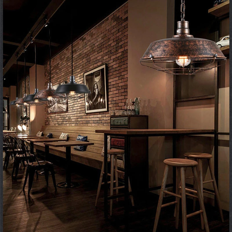 lampe suspendue vintage loft industrielle nordique veilleuse bar