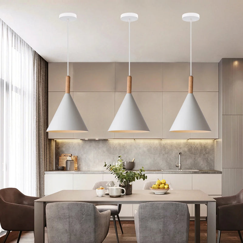 Nordique moderne LED bois suspension lumières luminaires De cuisine décor à la maison barres chambre suspension lampe lampara De Techo Colgante Moderna