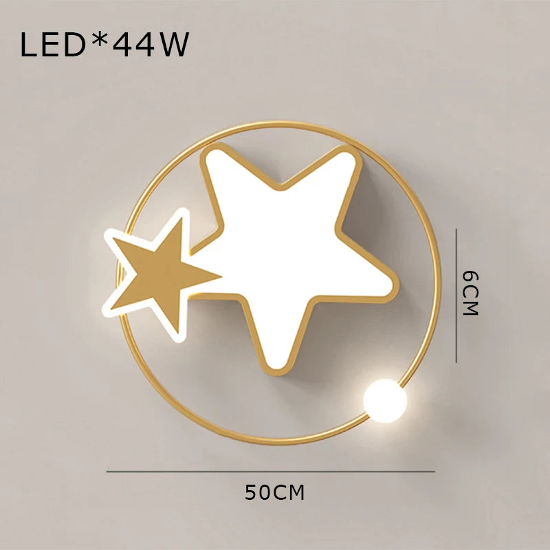 plafonnier led étoile dorée éclairage créatif nordique pour intérieur