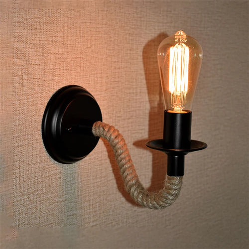 applique murale vintage américaine rétro en corde de chanvre