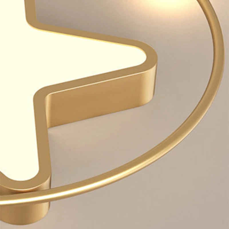 plafonnier led étoile dorée éclairage créatif nordique pour intérieur