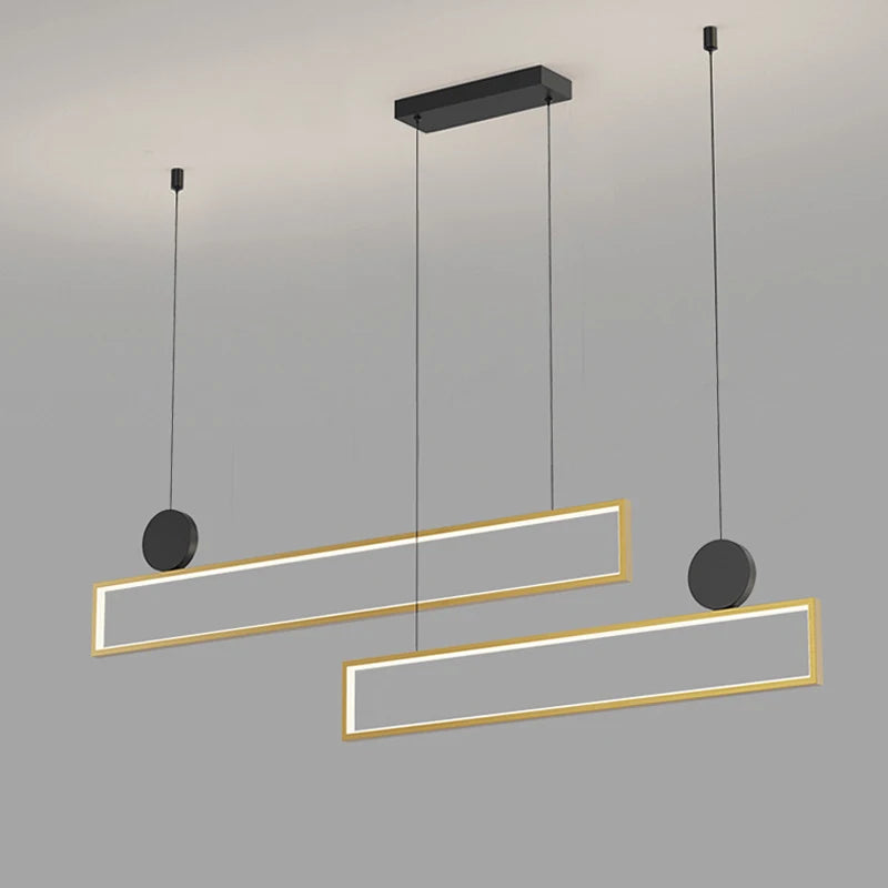 lampe pendante moderne rectangle led lustre suspendu intérieur
