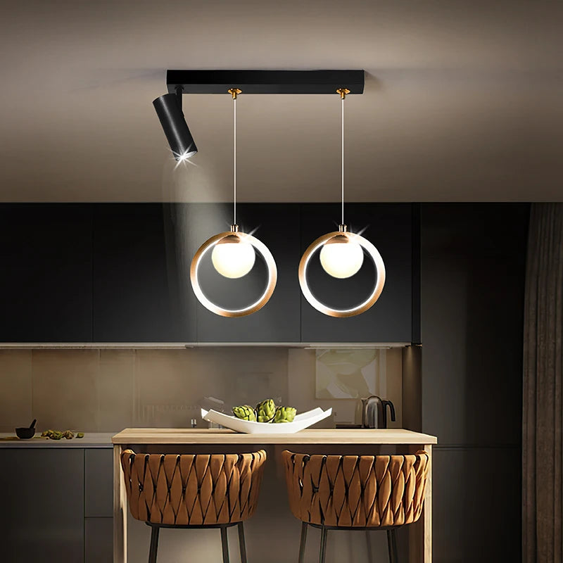 lustre led moderne nordique petit cercle avec spots