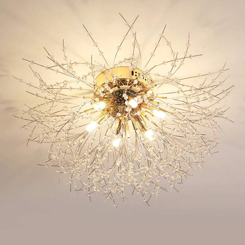 lustre led avec branches de cristal winfordo en stock