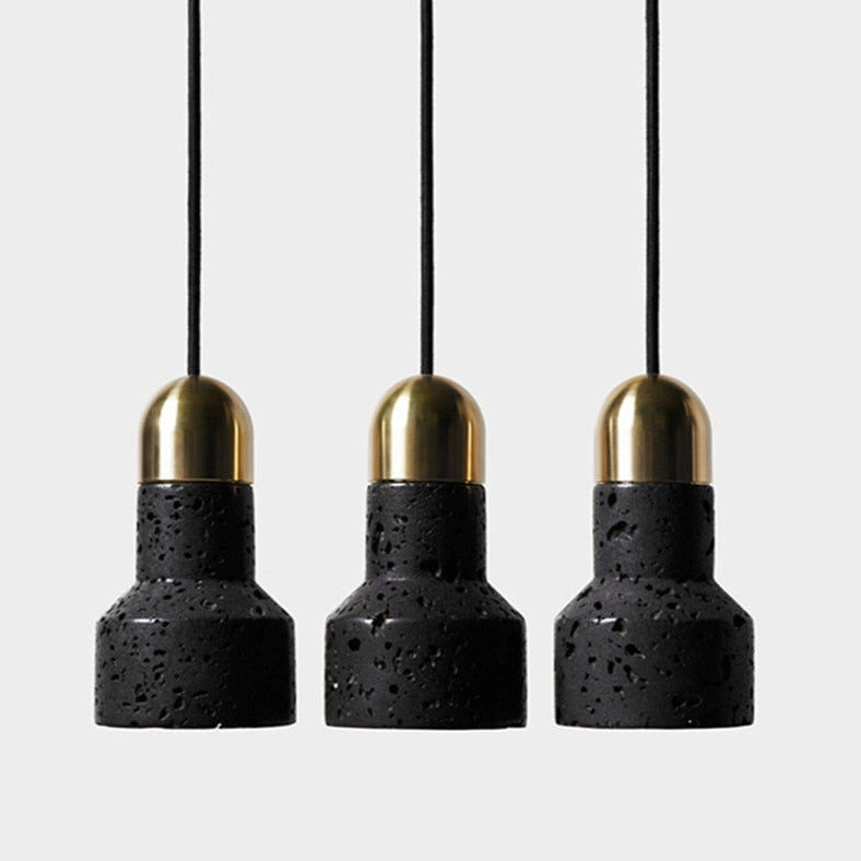 Suspension industrielle noir et doré Terrazzo