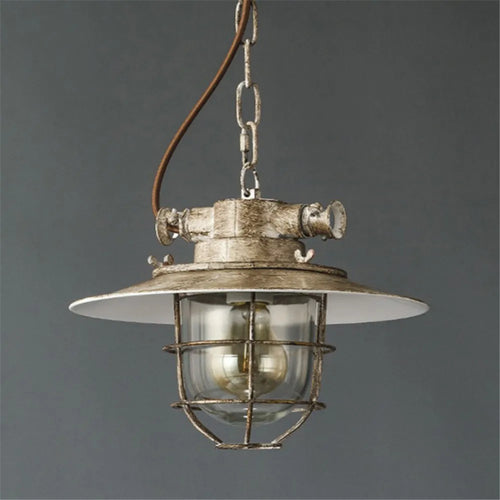 suspension industrielle rétro en fer et verre pour décoration vintage