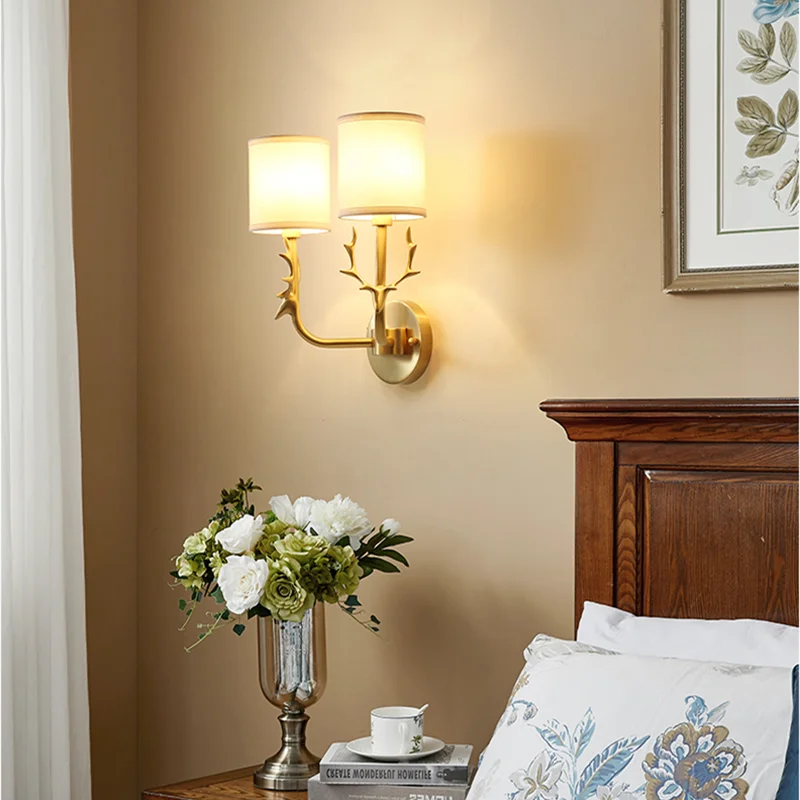 applique murale en laiton tête de cerf décoration nordique américaine