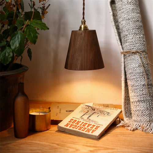 lampe loft en bois led suspendue vintage décoratif pour éclairage maison