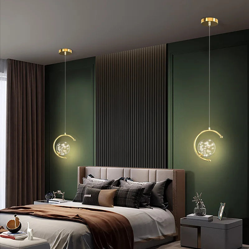 suspension boule de verre nordique pour luminaires gypsophile