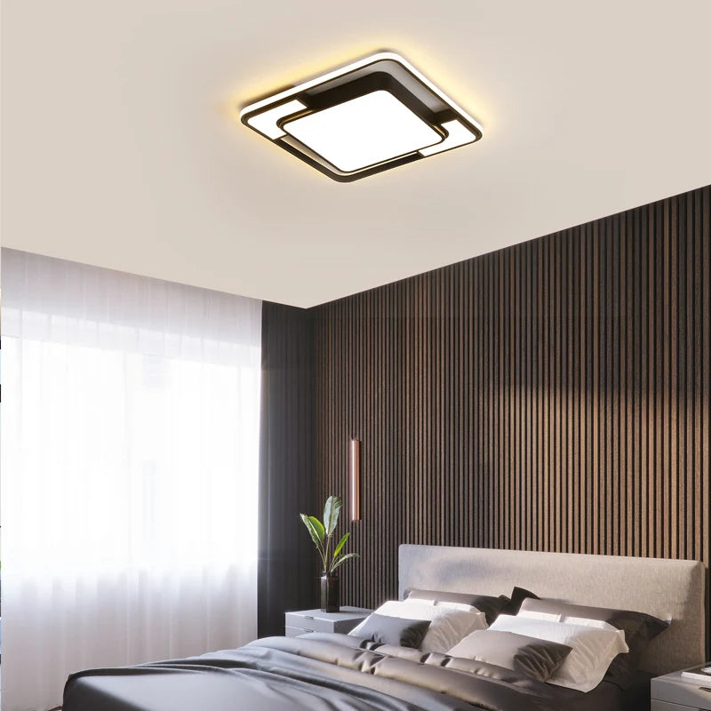 lustre led moderne avec télécommande en fer pour décoration