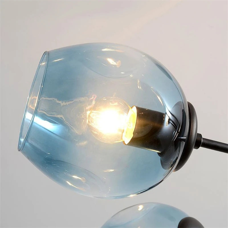 lustre nordique moderne en verre et fer pour décoration