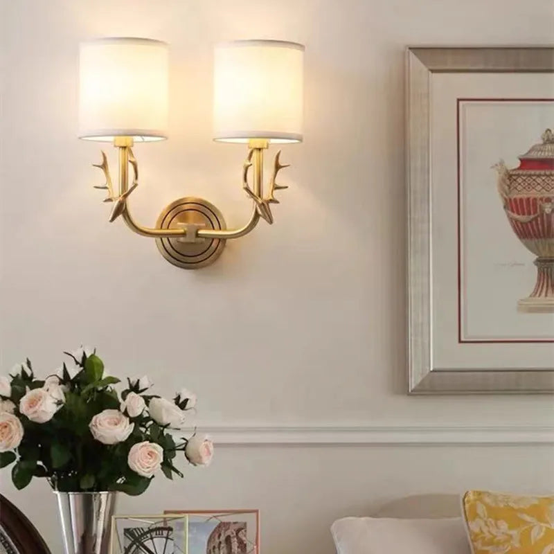 applique murale en laiton tête de cerf décoration nordique américaine