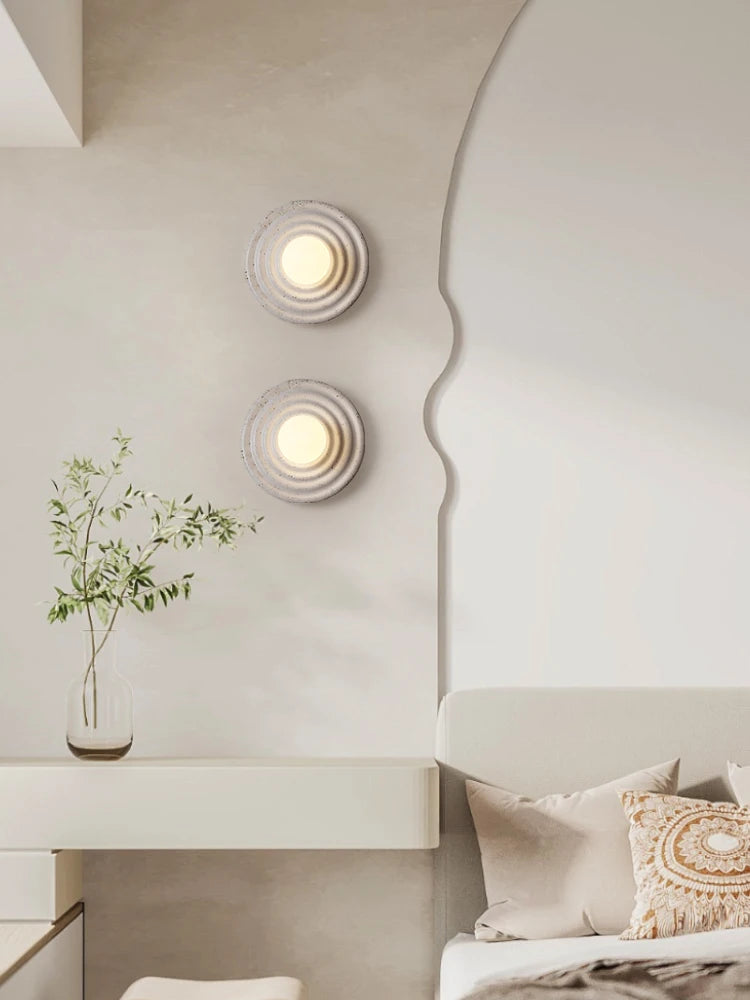 applique murale led rétro en résine luminaire mural rond japonais