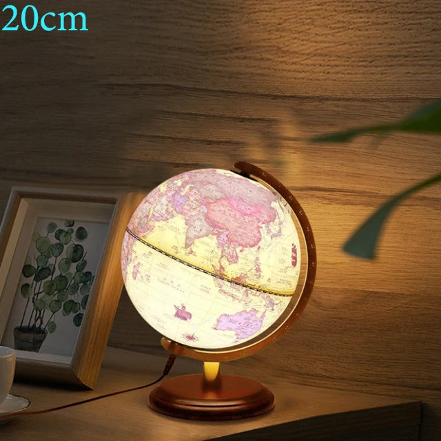 lampe de bureau globe terrestre rotatif et carte géographique