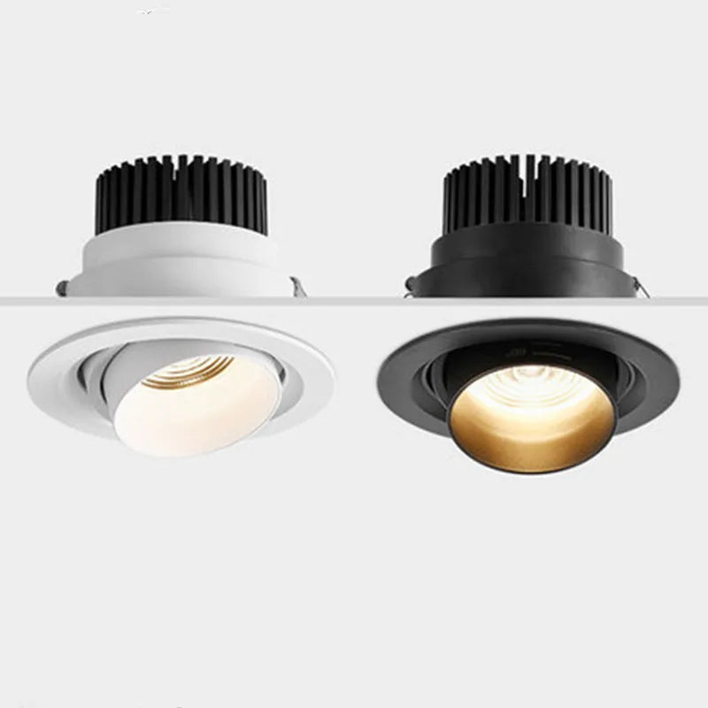 style zoom angle réglable encastré led downlight cob plafonnier
