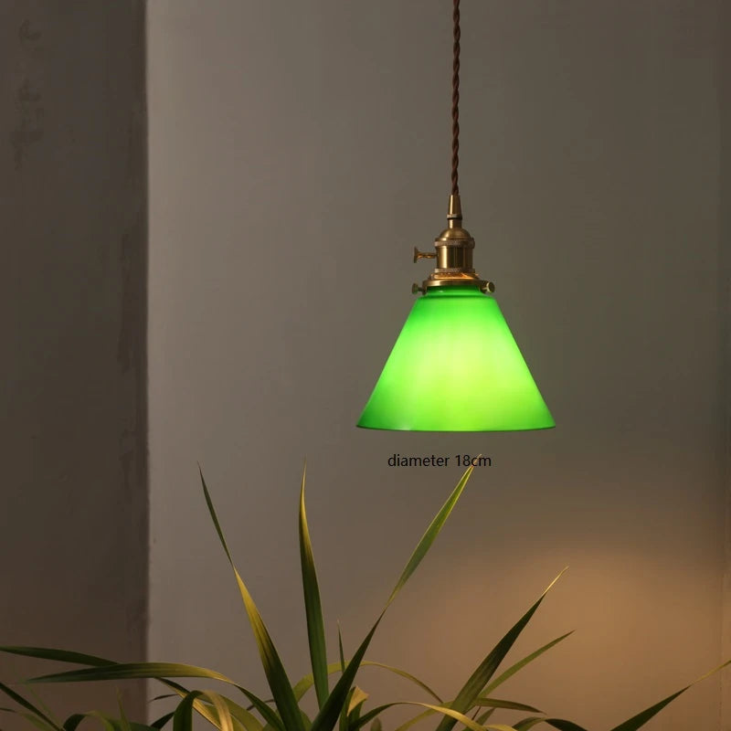 lampe suspension verre led cuivre edison vintage
