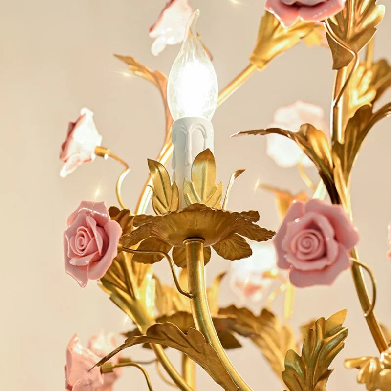 Nordique Lumière De Luxe E14 LED Lustre Rose Cuivre En Céramique Suspension Restaurant Salon Chambre Éclairage Décoration