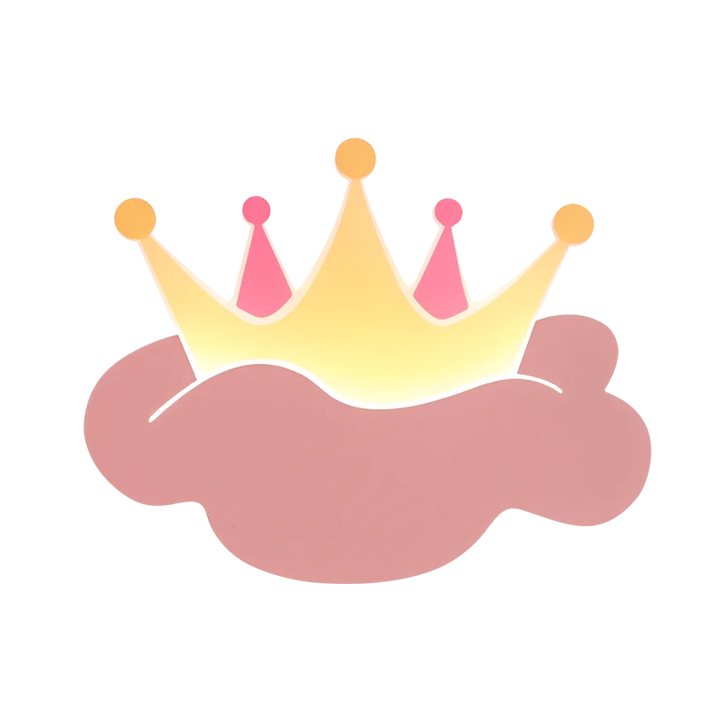 applique murale couronne pour chambre d'enfant avec télécommande