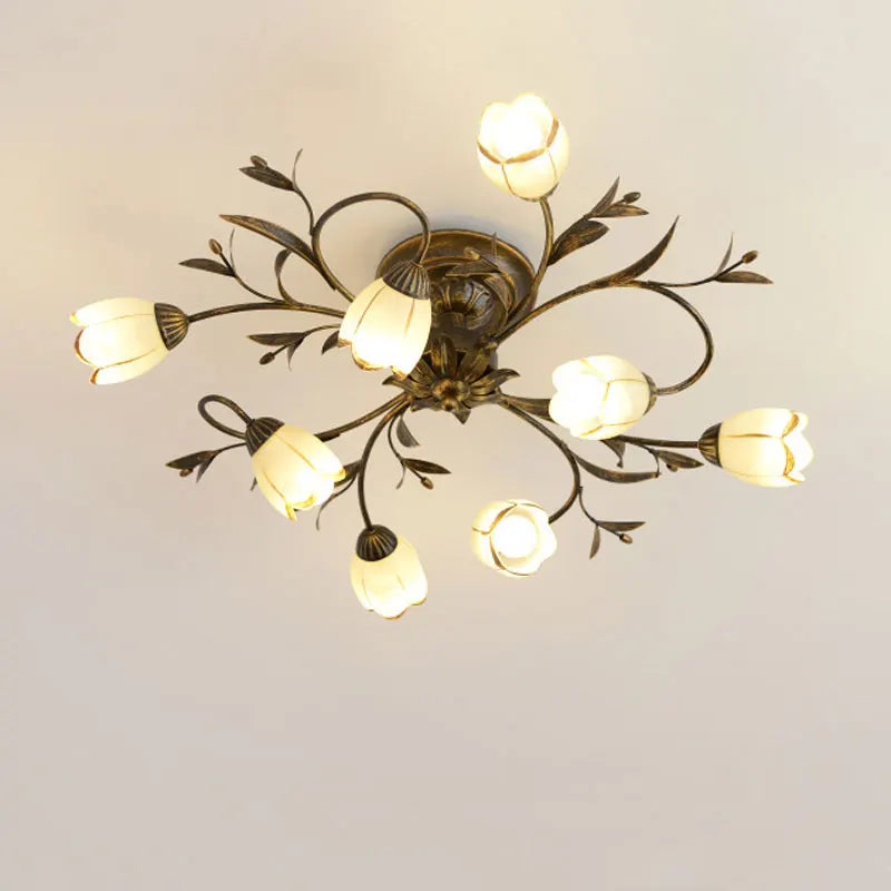 plafonnier moderne style américain rural rétro fleur européen français