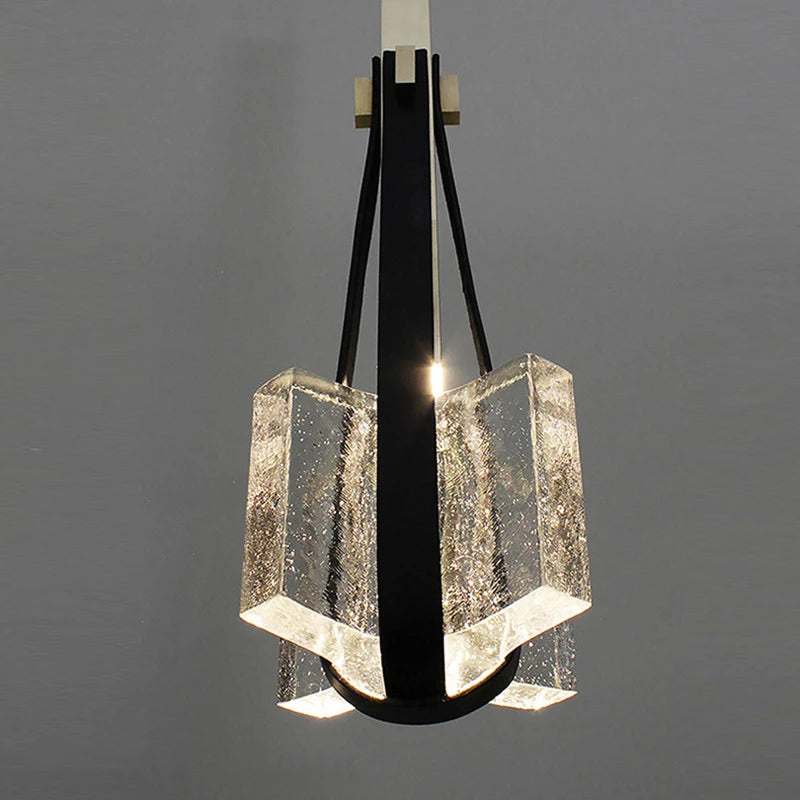 lampe suspendue en résine et cuir artificiel style réglable en hauteur
