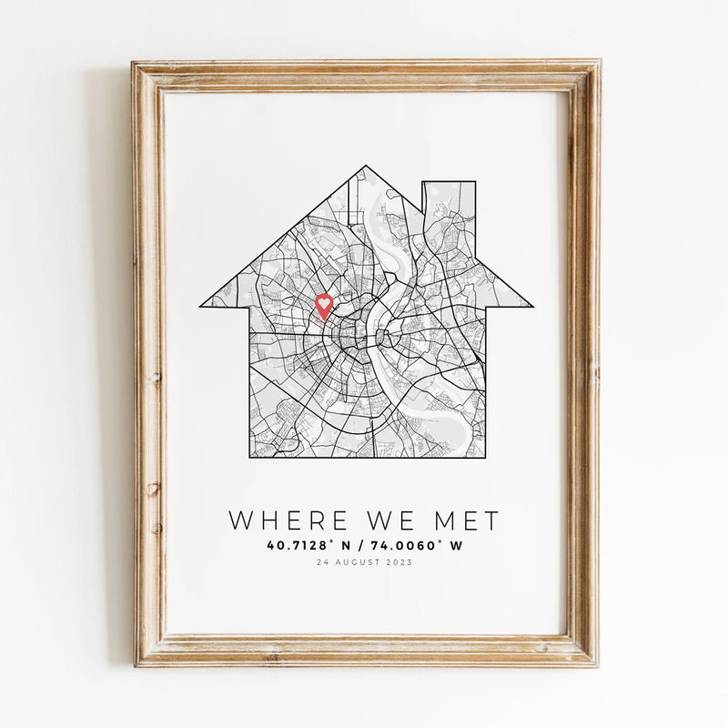 carte de ville personnalisée cadeau romantique pour lui